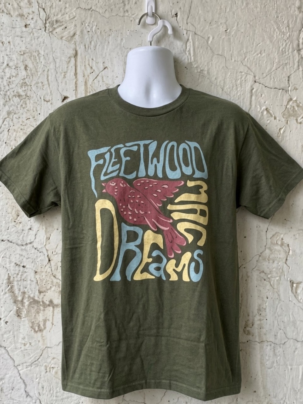 Gildan Olive Green 'Fleetwood Dreams' Graphic Tee with Red Bird